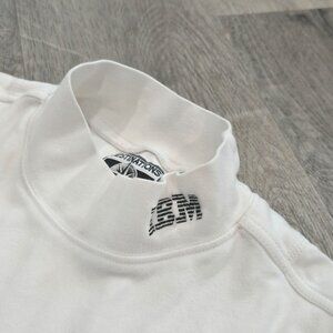 IBM embroidered Destinations long sleeve White Cotton Turtleneck Shirt sz Large